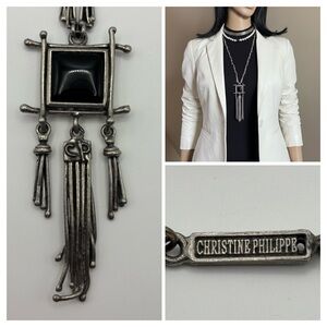 Christine Philippe Vintage Brutalist Pendant Necklace